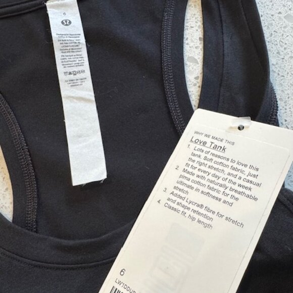 Lululemon Love Tank in Black, Size 6 - Picture 7 of 8